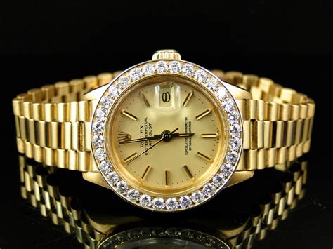 pre owned ladies gold rolex watches